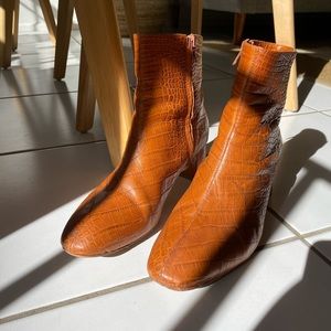 Marais USA Ankle Boot - chestnut faux-croc